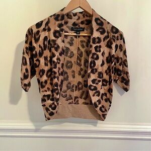 Banana Republic Leopard Print Italian Yarn Bolero Jacket